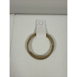 Nwt Loft Bracelet Wrap Around Gold With Gems Beads Shiny Dainty Classy Beautiful